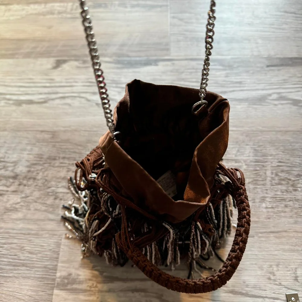 ZARA BRAND NEW WITH TAG- BEADED MINI BUCKET BAG